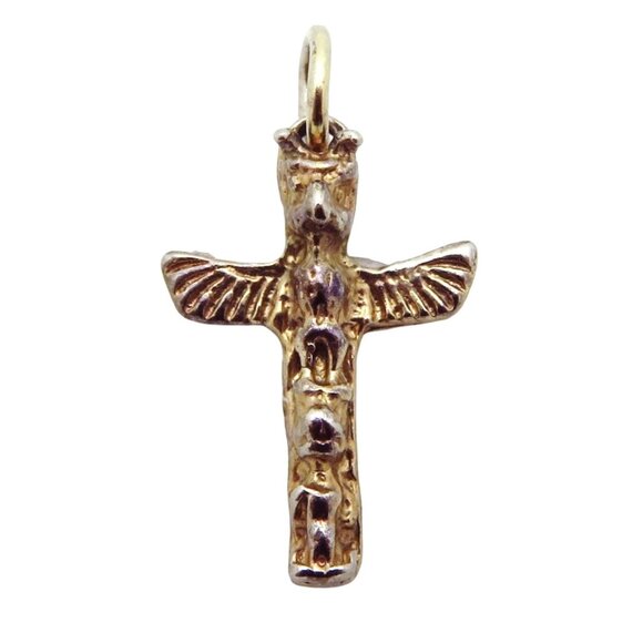 Vintage Sterling Silver Native American Totem Pole Charm or Pendant - Picture 1 of 7